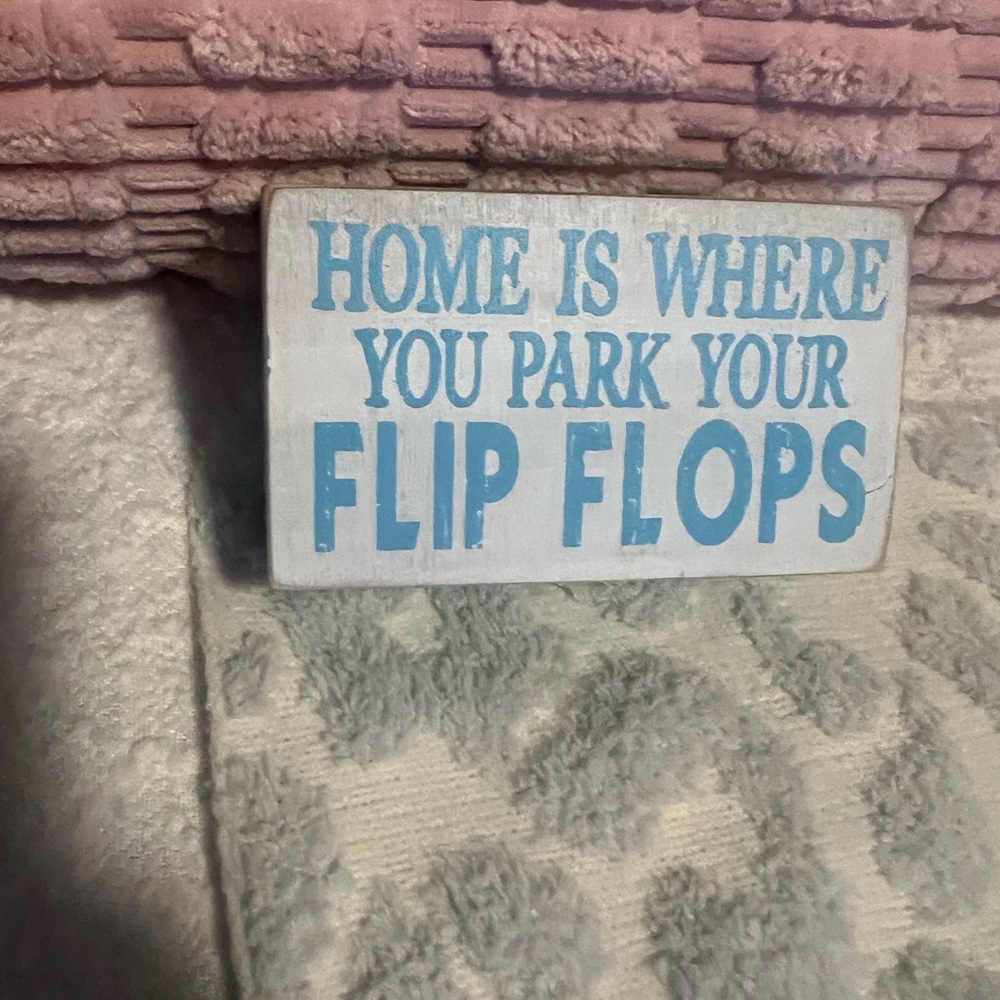 Blue and White Decorative Sign